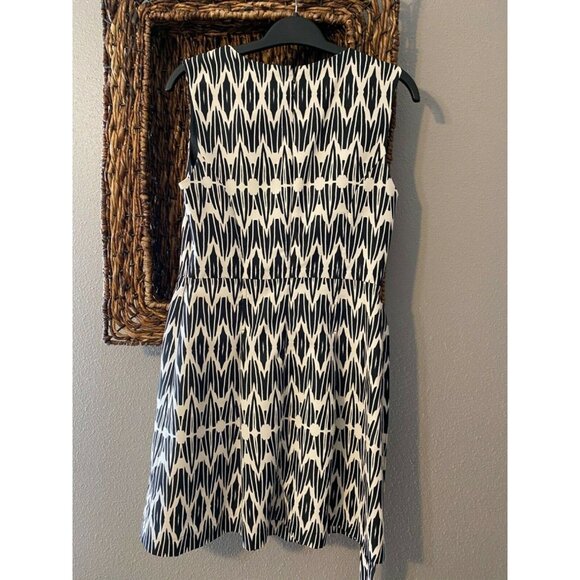 Tracy Reese Plenty Dress Brown Cream 6 Small Washable W Belt Sleeveless A Line - Picture 6 of 6